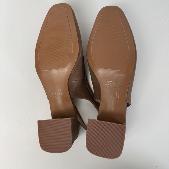 NWOB J.Jill Light Brown Leather Dressy Minimalist Suri Slingback Shoes, Sz. 7 - Picture 9 of 11
